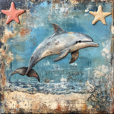 Nautical Sign, Dolphin Sign, DCO-02558, Sign For Wreath, 10x10